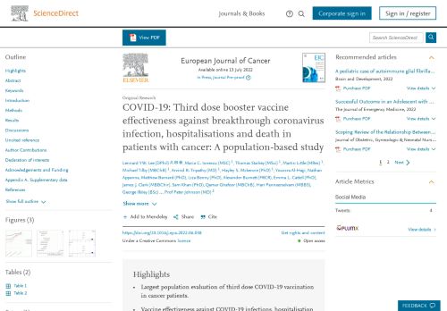 COVID-19: Third dose booster vaccine effectiveness against breakthrough ...