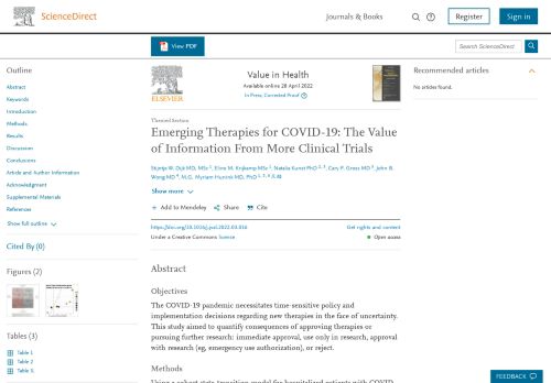 Emerging Therapies For COVID-19: The Value Of Information From More ...