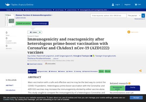 Immunogenicity And Reactogenicity After Heterologous Prime-boost ...