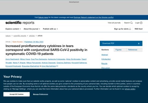 Increased proinflammatory cytokines in tears correspond with ...