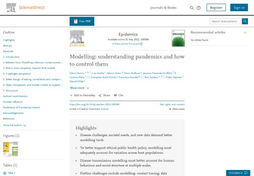 Modelling: understanding pandemics and how to control them - Biblioteca ...