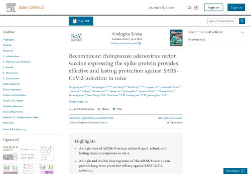 Recombinant chimpanzee adenovirus vector vaccine expressing the spike ...